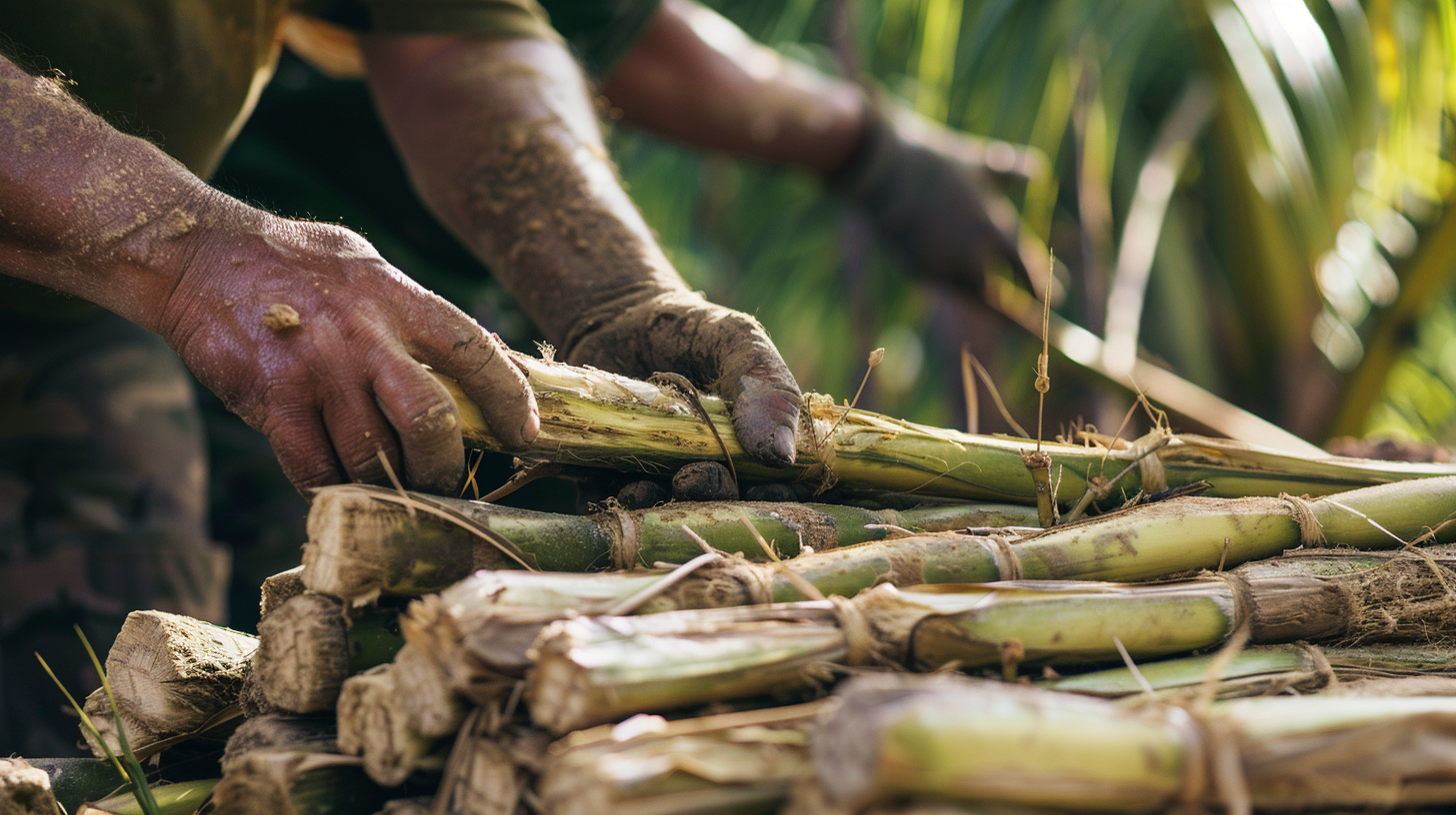 la luxuriante région de Basse-Terre, un lieu dont le climat tropical et le sol fertile offrent des conditions idéales pour la culture de la canne à sucre