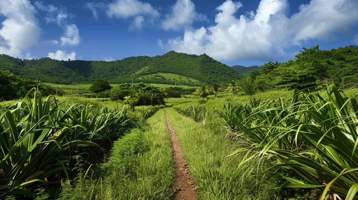 la luxuriante région de Basse-Terre, un lieu dont le climat tropical et le sol fertile offrent des conditions idéales pour la culture de la canne à sucre